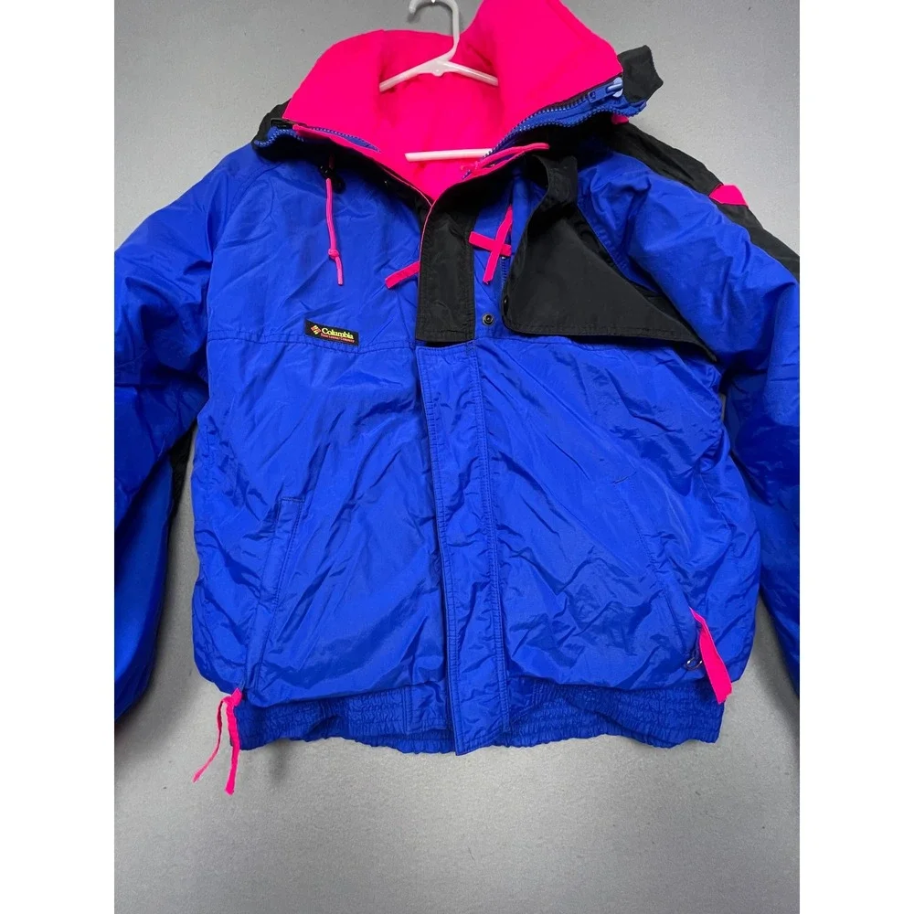 Columbia Criterion Jacket Nylon Blue Pink Black XL Mens